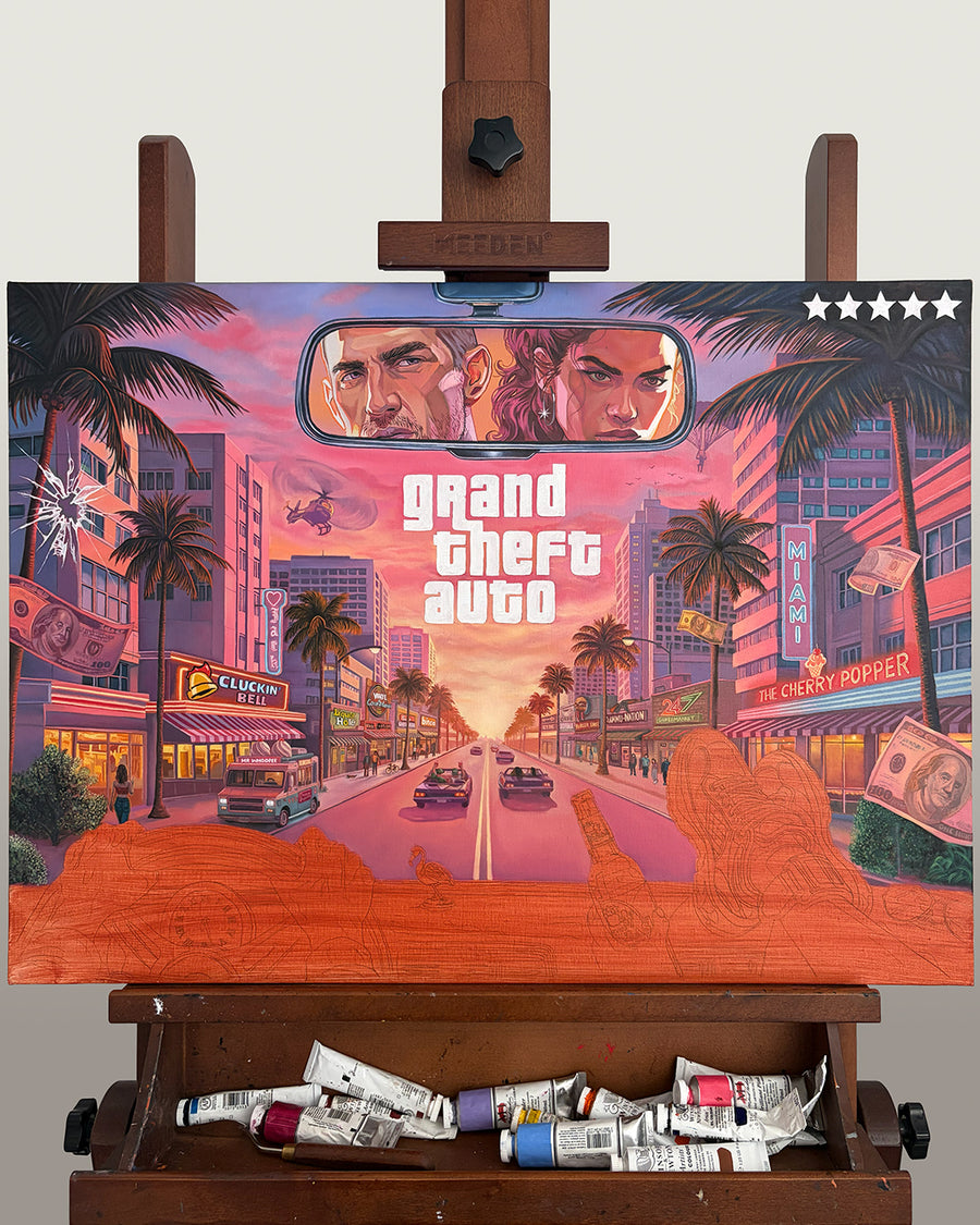 GTA VI: The Price of Paradise | Giclée Fine Art Print | Oil Painting