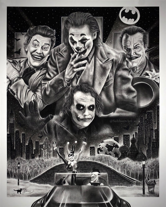 Gotham Nights - Original Charcoal Drawing