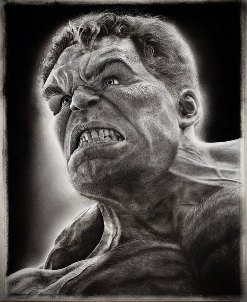 The Hulk | Giclée Fine Art Print | Charcoal Drawing